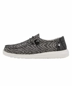 Hey Dude Women's Zebra Black Stripe Wendy Woven Shoe
