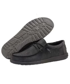 Hey Dude Men's Carbon Recycled Leather Wally Shoe