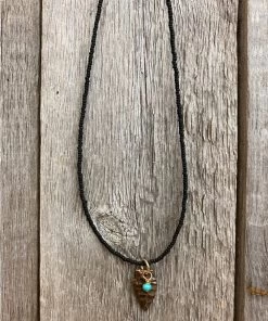 J. Forks Designs Women's Tiny Seed Arrowhead Necklace