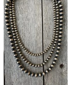 J. Forks Designs Women's Oxidized Sterling Silver Bead 18" Necklace