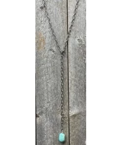 J. Forks Designs Women's Kingman Turquoise Drop Lariat Style Necklace