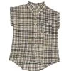 Hem & Thread Women's Plaid Acid Wash Button Down Shirt