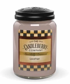 Candleberry Leather Large Scented Candle Jar