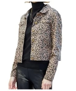 Charlie Paige Women's Leopard Jean Jacket