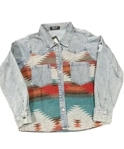 Blue B Women's Aztec & Denim Shacket