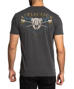 Affliction Men's Black Resin Wash Stampede Tee