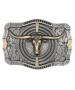 Montana Silversmiths Ropin' Ready Longhorn Attitude Buckle