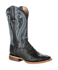 Durango Women's Premium Exotics Black Full Quill Ostrich Western Boot