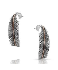Montana Silversmiths Women's Feather Hoop Earrings
