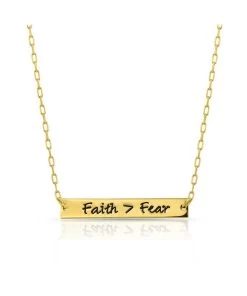 Montana Silversmiths Women's Faith Over Fear Bar Necklace