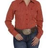 Cinch Women's Orange Button Down Shirt