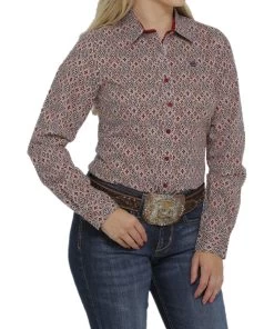 Cinch Women's Red Button Down Western Shirt