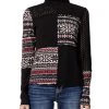 Miss Me Women's Block Print Mix Media Sweater