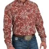 Cinch Men's Floral Paisley Button Down Shirt
