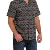 Cinch Men's Southwestern Print Button Down Camp Shirt