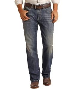 Rock & Roll Cowboy Men's Double Barrel Straight Bootcut Jean
