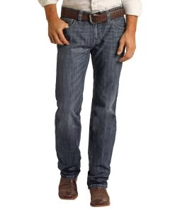 Rock & Roll Cowboy Men's Pistol Straight Bootcut Jean