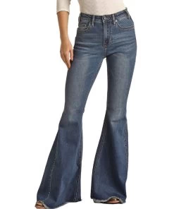 Rock & Roll Cowgirl Women's High Rise Bell Bottom Jean