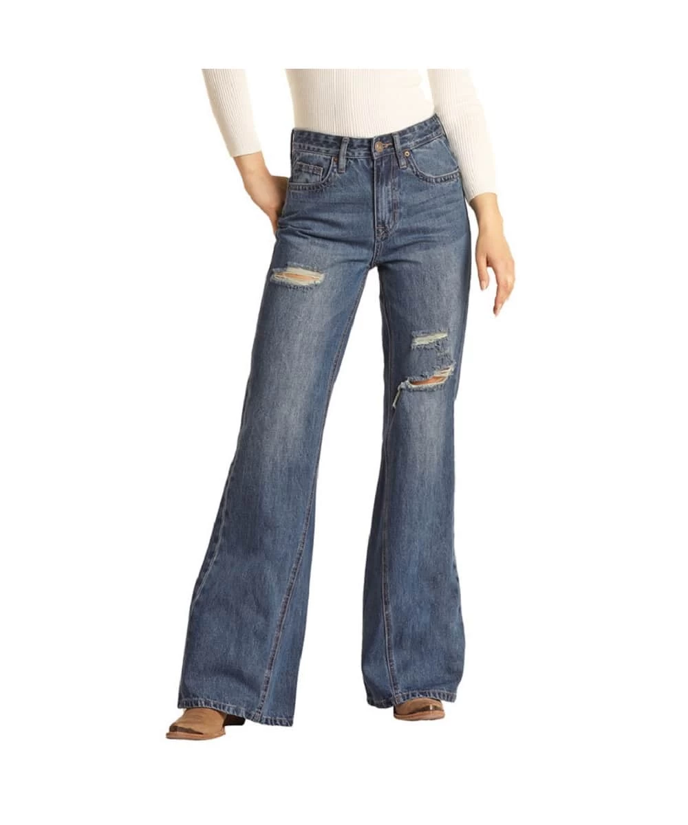 Rock & Roll Cowgirl Women's Palazzo Flare Jean