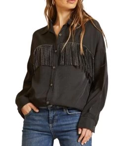 Andree By Unit Women's Fringe Button Down Shirt