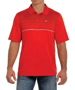 Cinch Men's Red Arenaflex Polo Shirt