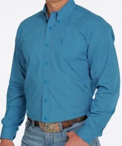 Cinch Men's Blue Modern Fit Button Down Shirt