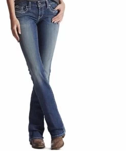 Ariat Women's R.E.A.L. Mid Rise Entwined Boot Cut Jean