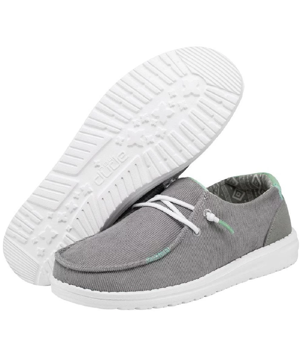 Hey Dude Women's Glacier Gray Wendy Corduroy Shoe