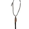 J. Forks Designs Women's Double Feather Tassel Necklace