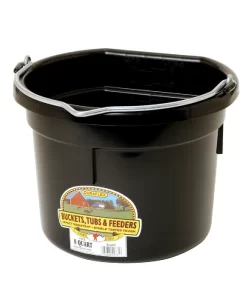 Duraflex Plastic Flatback 8Qt Bucket Black