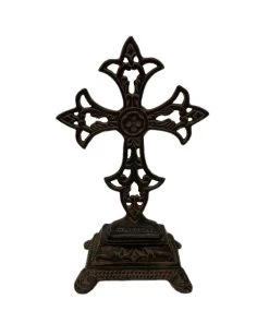 Wilco Home Cast Iron Cross On Pedestal