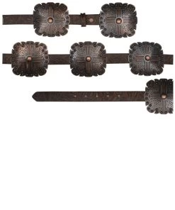 M&F Western Women's Floral Embossed Copper Concho Belt