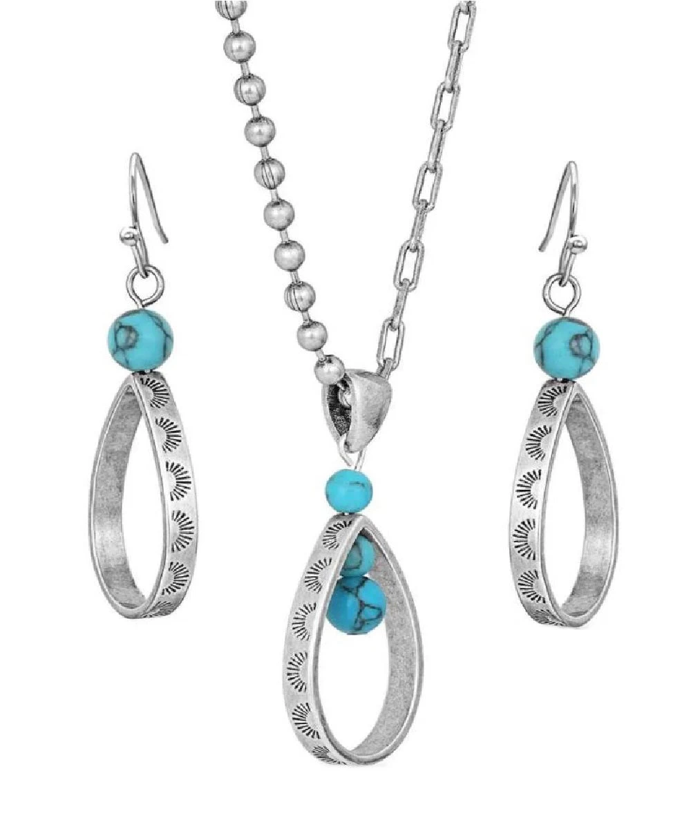 Montana Silversmiths Women's Down To Earth Teardrop Jewelry Set - Image 2
