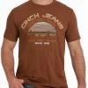 Cinch Men's Lead Don'T Follow Copper Graphic Tee