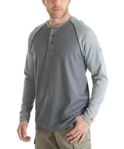 Wrangler Men's Flame Resistant Baseball Henley Shirt