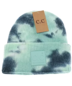 Ccbeanie Tie Dye Beanie With Rubber Patch Seagreen