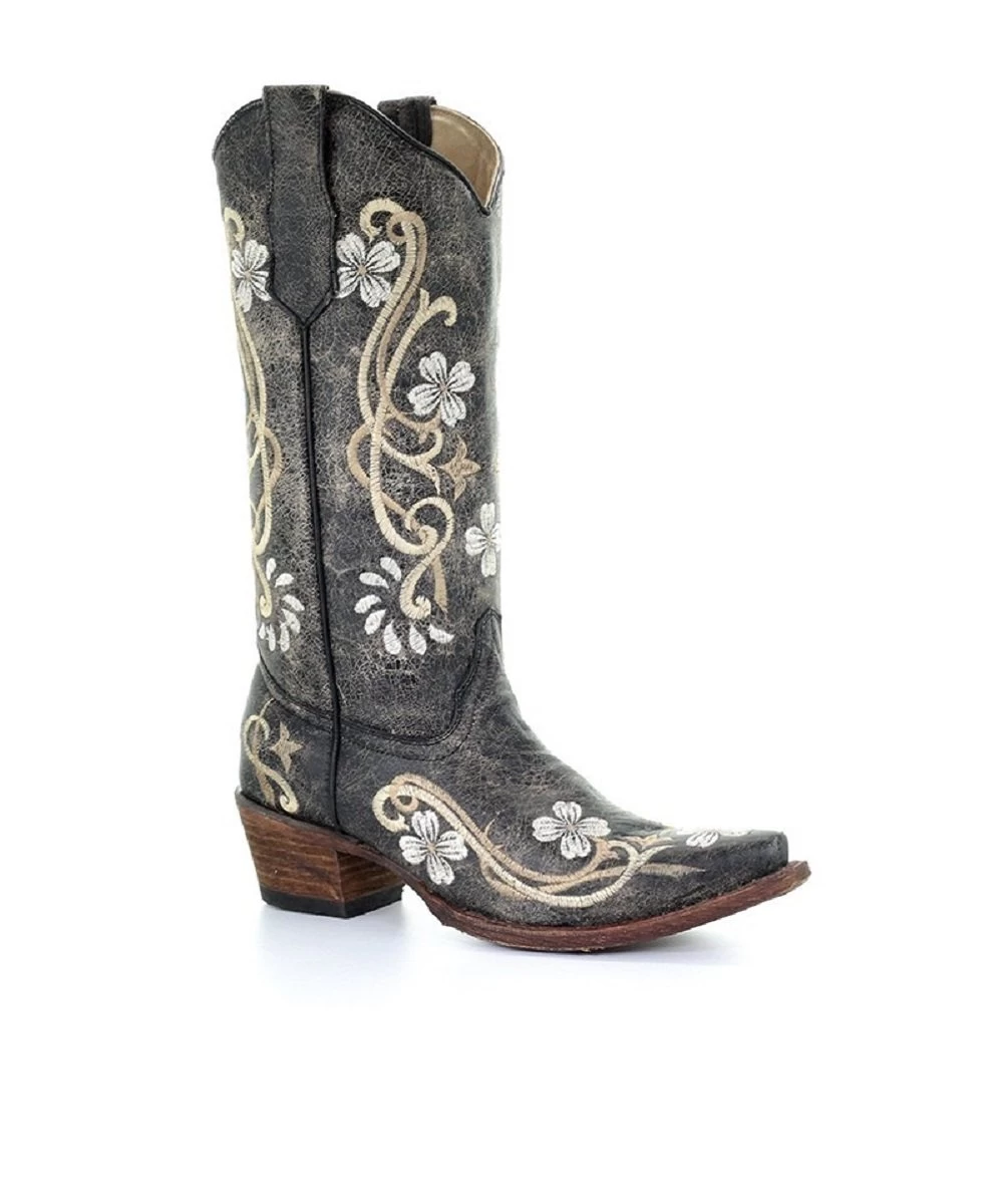 Corral Women's Circle G Floral Embroidered Boot