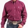 Cinch Men's Burgundy Western Button Down Shirt