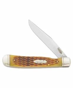 Rough Ryder Amber Jigged Bone Linerlock Trapper Knife