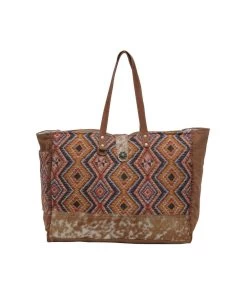 Myra Bags Women's Geometric Blues Weekender Bag